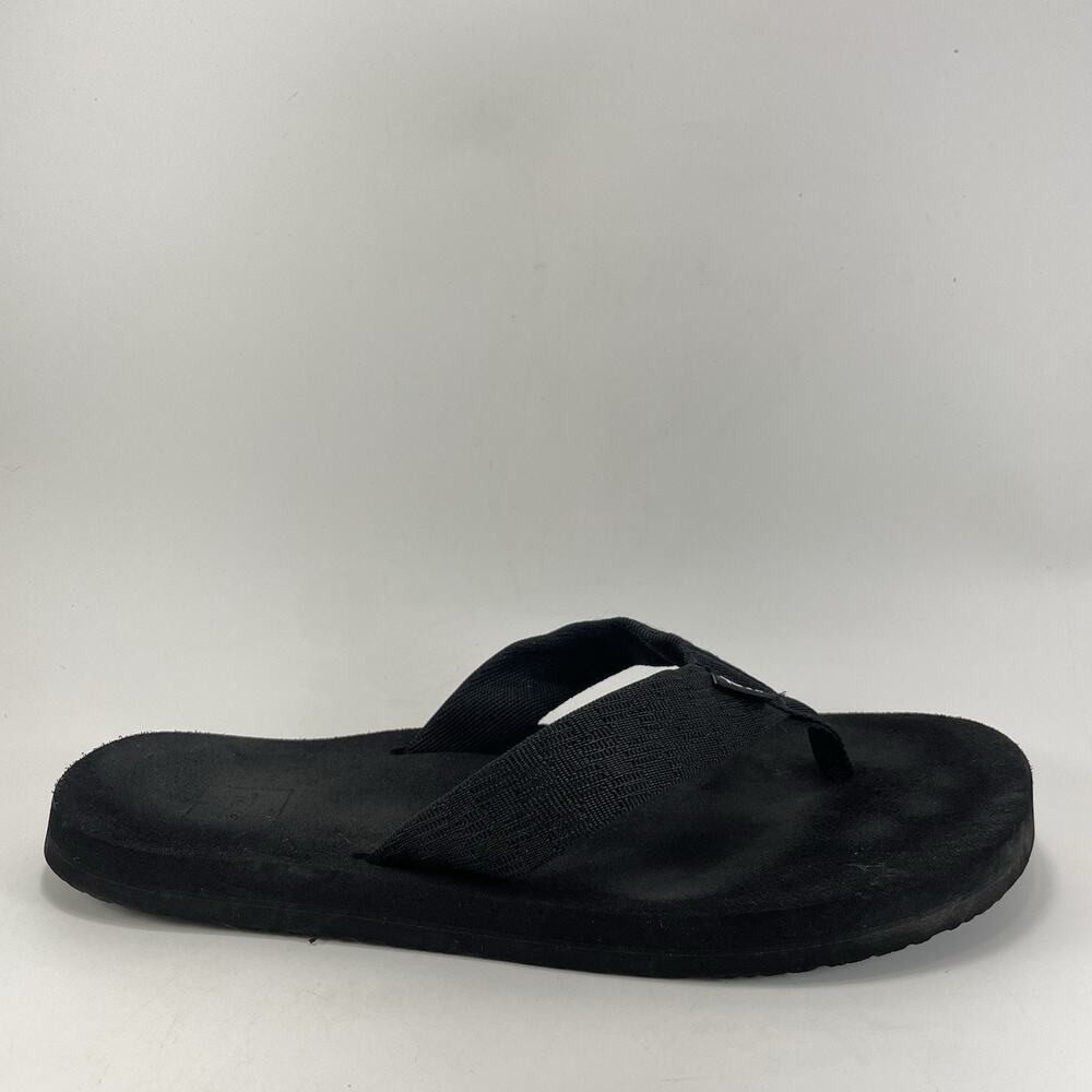 Teva Voya Canvas Flip Flops Mens Size 11 Black Sandals Beach Pool Comfort